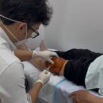 Knee joint aspiration and injection